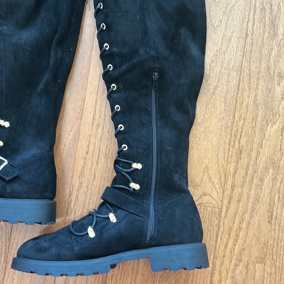 PHYLLIDA JUST FAB WOMEN BLACK LACE UP OVER KNEE HIGH BOOTS IN SIZE 9.5 - Picture 8 of 9